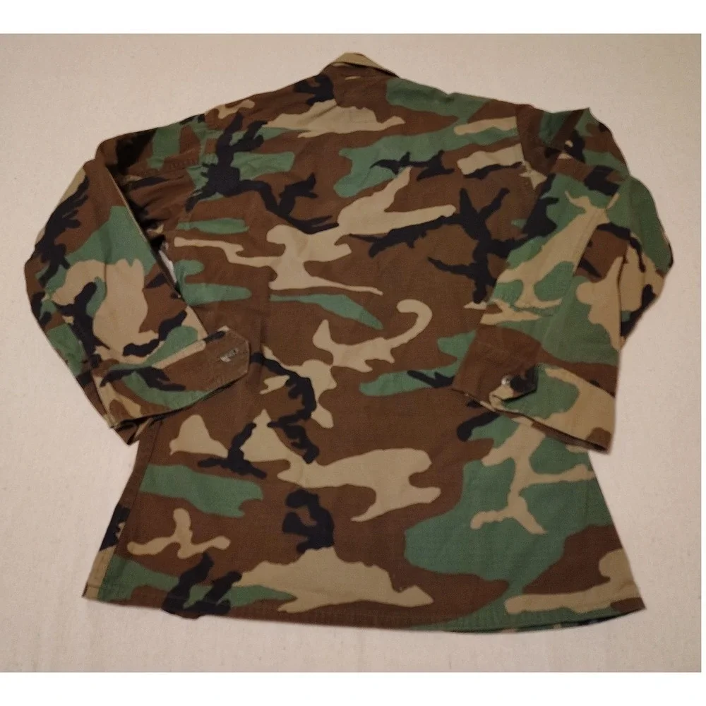 American Apparel Woodland Camouflage Combat Coat Ripstop Jacket Small Short